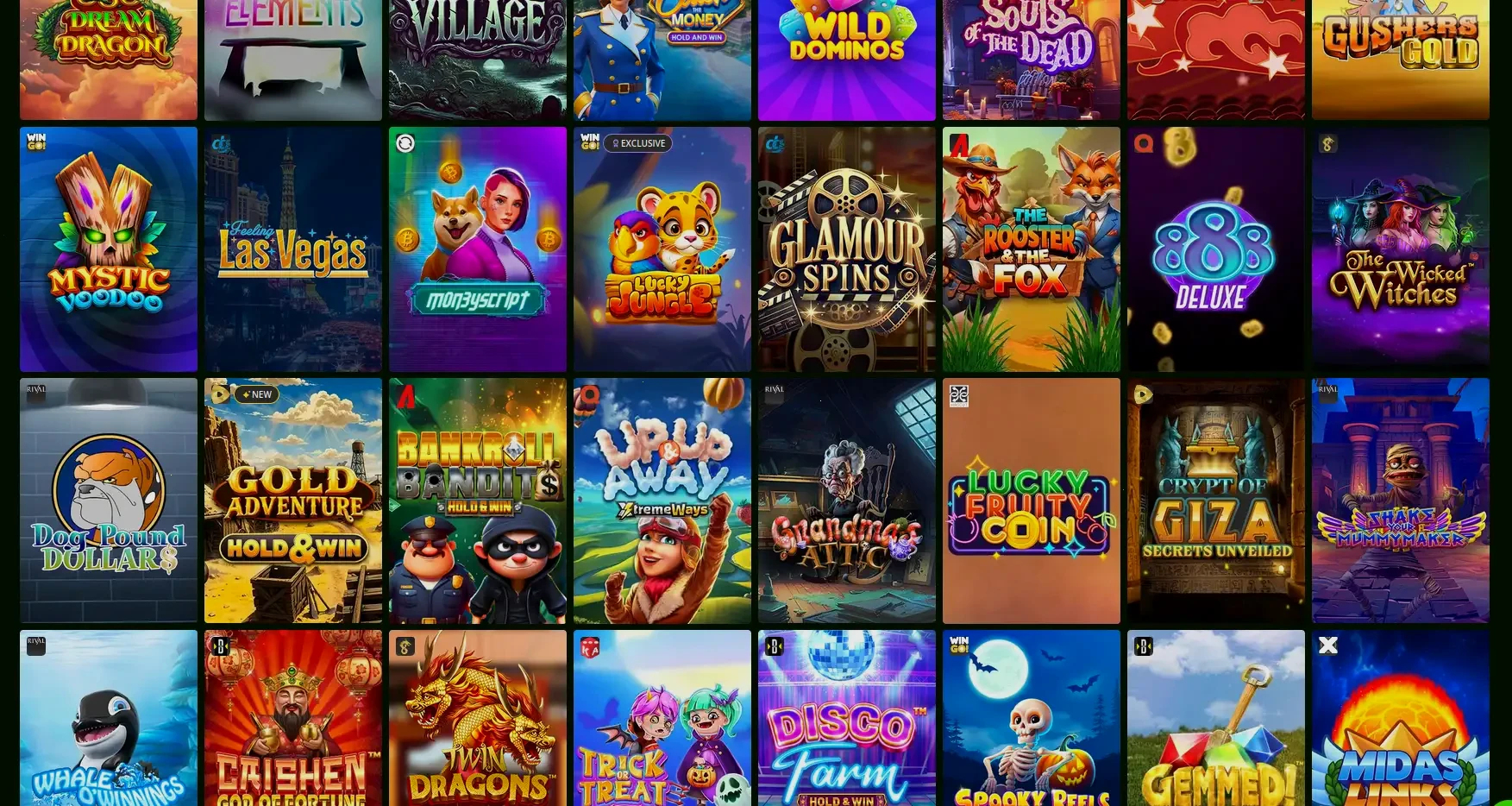 Kaasino inloggen scherm en spellobby overzicht